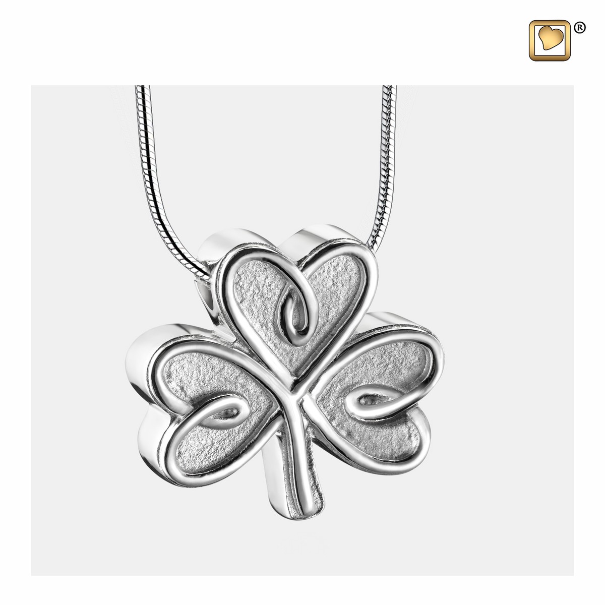 CelticShamrock Ashes Pendant Pol&Bru silver